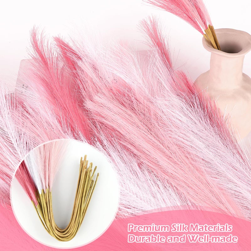 MUUNC Pink Pampas Grass Decor 30 Pcs 21.7 Inch Faux Pampas Grass Bulk Artificial Dried Flowers Small Vase Filler Pompas Grass. - Image 4