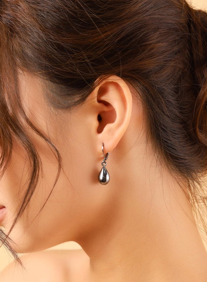 Sacina Black Teardrop Hoop Earrings, Gothic Emo Punk Grunge Y2k Aesthetic Earrings, Goth Jewelry, Christmas Jewelry Gift for Women - Image 4
