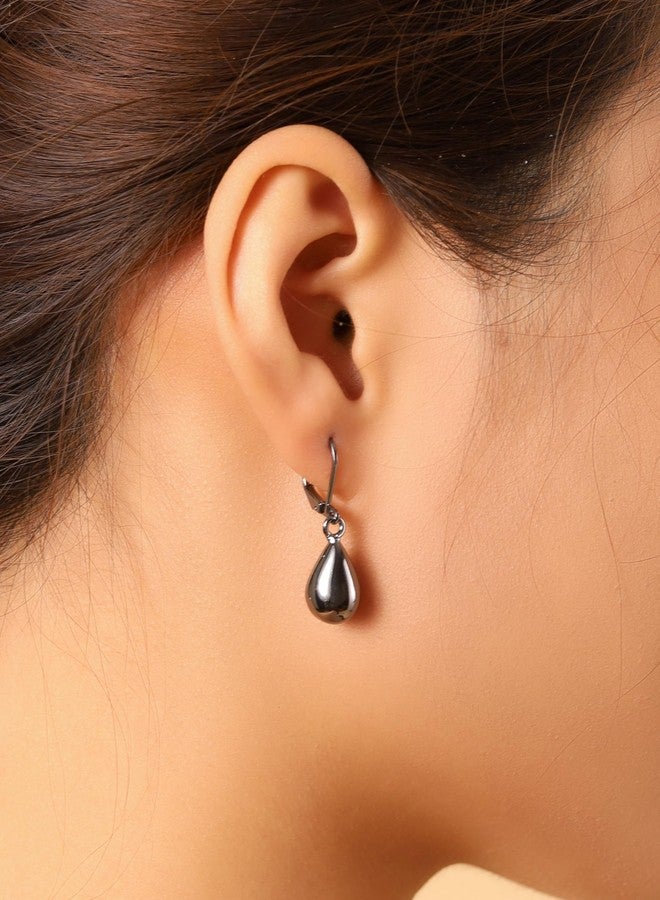 Sacina Black Teardrop Hoop Earrings, Gothic Emo Punk Grunge Y2k Aesthetic Earrings, Goth Jewelry, Christmas Jewelry Gift for Women - Image 3