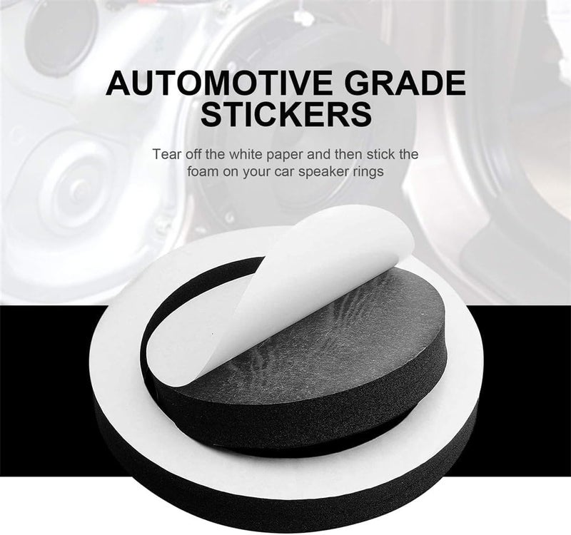 Azonee 6.5" Foam Speaker Enhancer, Azonee 4Pcs Self Adhesive Speaker Fast Rings, High Rebound Sponge Bass Blocker Kit for 6" and 6.5" Speaker - Image 5