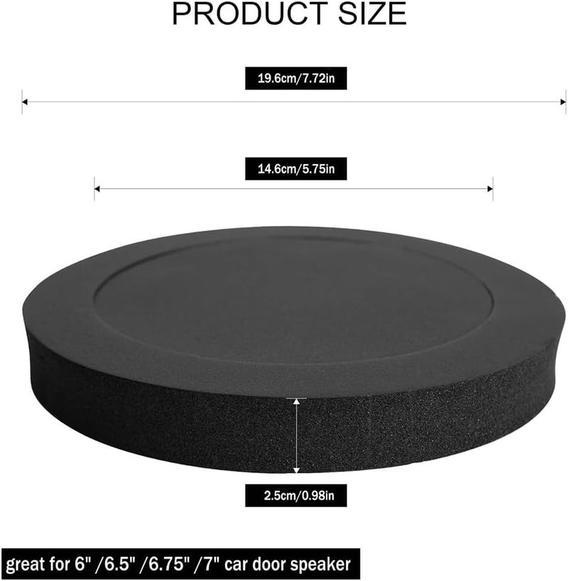 Azonee 6.5" Foam Speaker Enhancer, Azonee 4Pcs Self Adhesive Speaker Fast Rings, High Rebound Sponge Bass Blocker Kit for 6" and 6.5" Speaker - Image 2