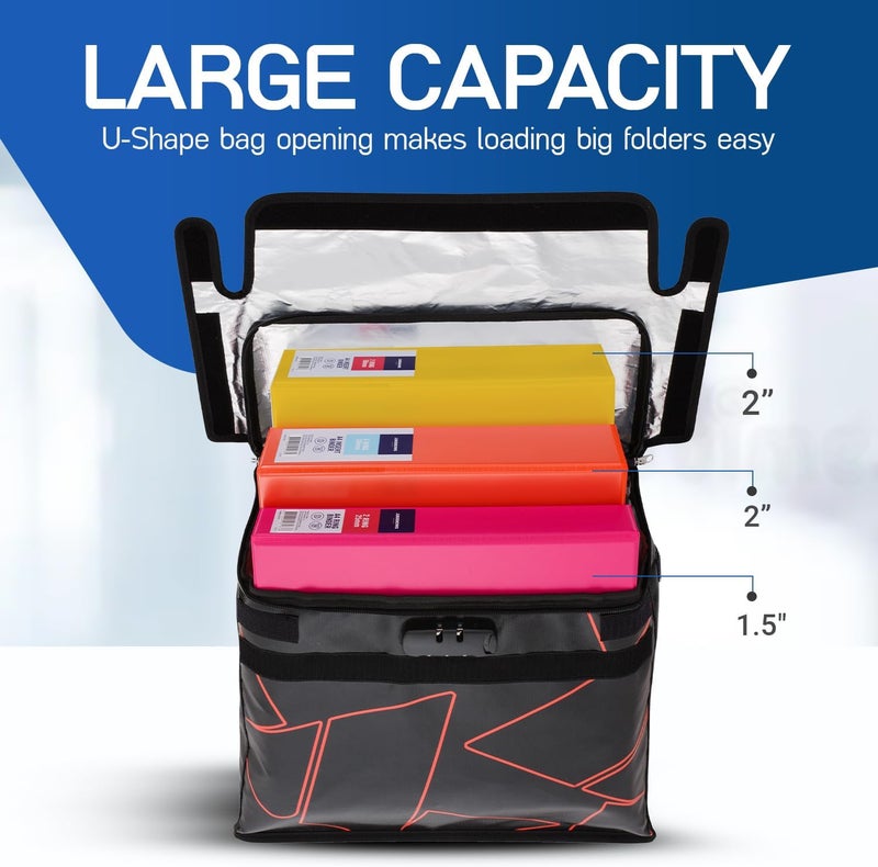 Flypal Fireproof and Waterproof Document Bag with Lock, 6200℉ Insulated, Patented Enclosed Flap Design, Heavy Duty Fire Safe Storage Box for Documents, Files & Valuables, 16"x12.6"x6.5" - Image 4