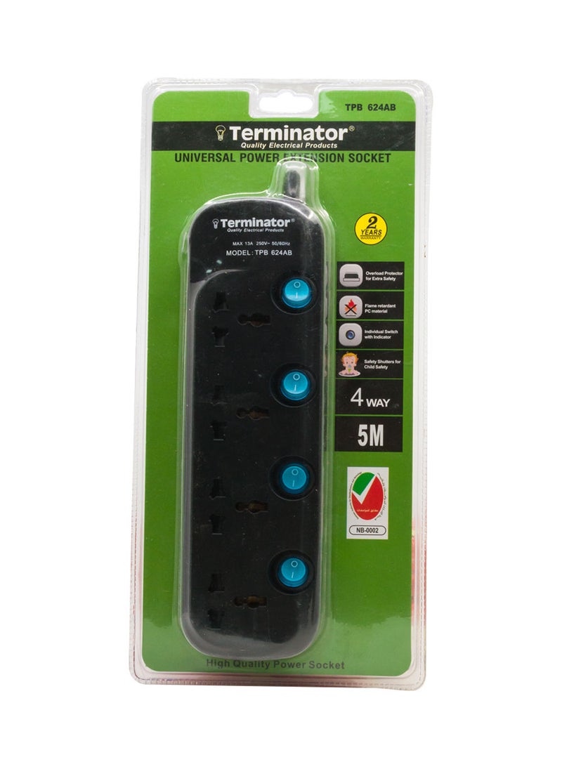 Terminator Terminator 4 Way Universal Power Extension Socket 5 Meter  - Image 1
