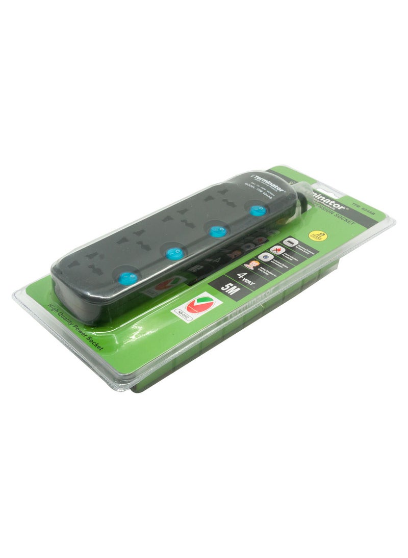 Terminator Terminator 4 Way Universal Power Extension Socket 5 Meter  - Image 3