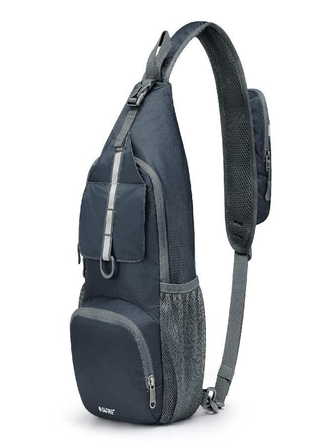 G4Free - Packable Crossbody Sling Backpack, Small Travel Hiking Daypack Casual Foldable Shoulder Chest Bag(Dimgray) - Image 1