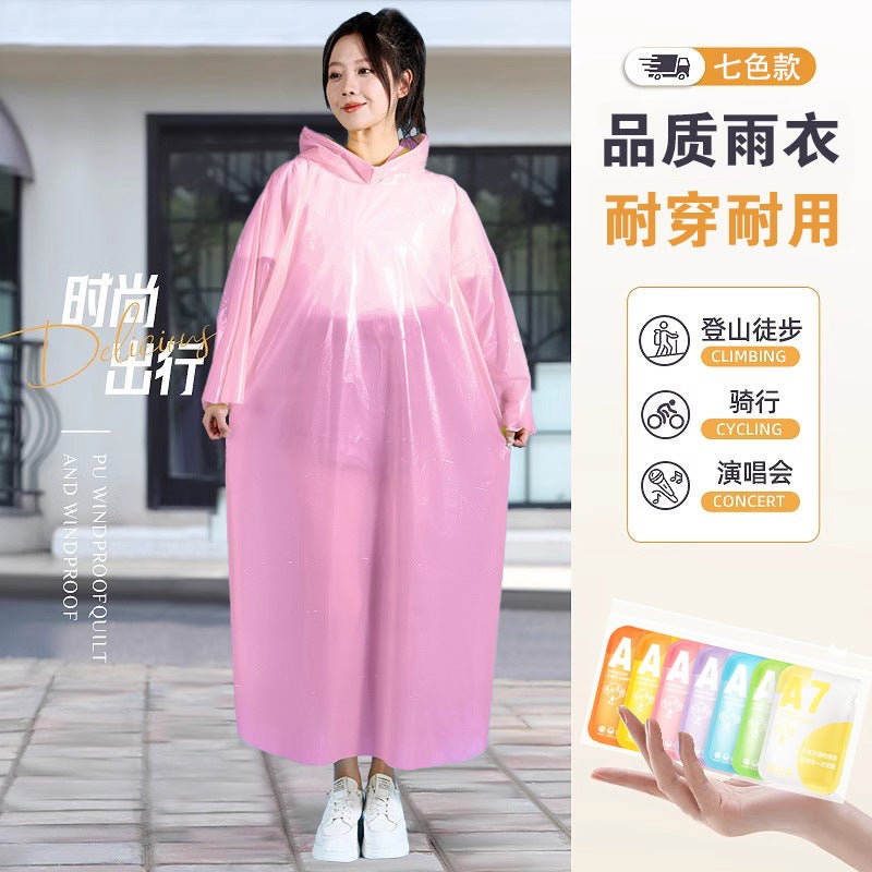 Disposable Raincoat Portable Adult Thickened Men'S And Women'S Travel Children'S Amusement Park Compressed Card Rain Poncho Outdoor - Image 2