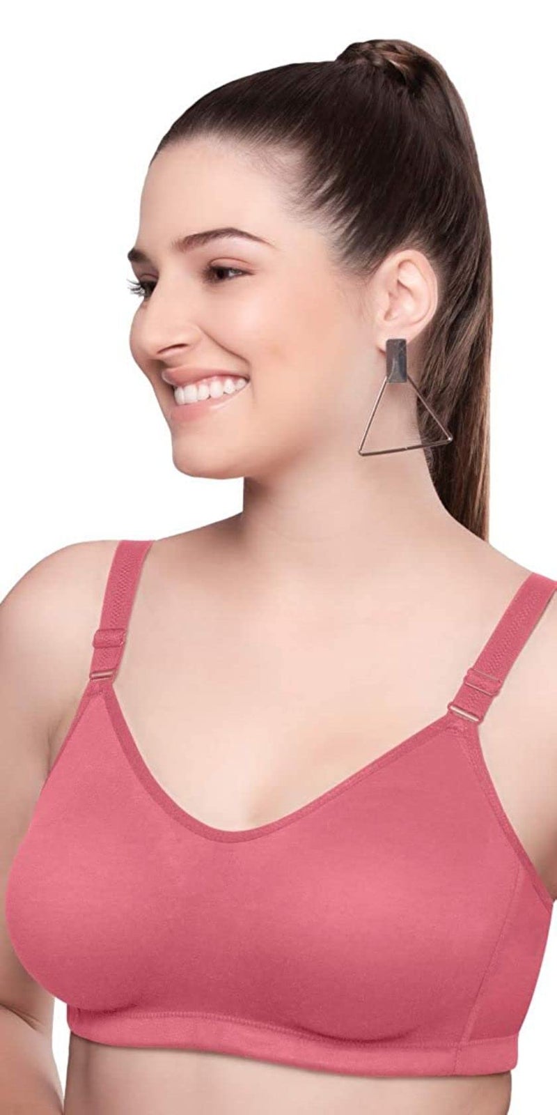 TRYLO Women's Cotton T-Shirt Bra Superfit 36 Rose Gold D - Cup - Image 4