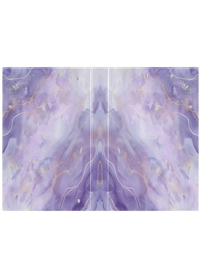 SDMKA Purple Marble Texture 3-Ring Binder 1.5 Inch 1 Pack Round Ring Binder Holds 200 Sheets with 3 Inside Pockets for Office Home Organization - Image 2