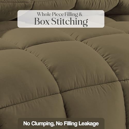 FRESH FROM LOOM Microfiber All Seasons Collection 300 GSM Bed King Size Winter Reversible AC Comforter: Premium Razzai Quilt Blanket for King Bed (Walnut and Cream, 90x100 Inches) - Image 4