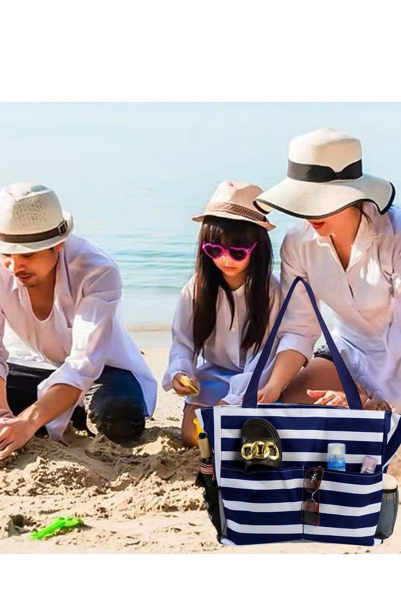 حقيبة شاطئ كبيرة للمرأة, حقيبة شاطئ مقاومة للماء مع السحاب, حقائب للمرأة, حقائب للتسوق - Image 5