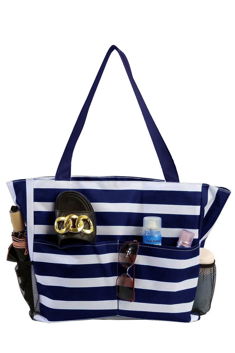 حقيبة شاطئ كبيرة للمرأة, حقيبة شاطئ مقاومة للماء مع السحاب, حقائب للمرأة, حقائب للتسوق - Image 1