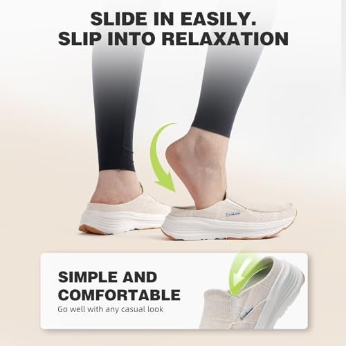 OrthoComfoot Women's Orthopedic Loafers Slip On Walking Shoes: Soft Classic Arch Support Slip-On Shoes for Massage, Plantar Fasciitis Light-Weight Breathable Clogs for Outdoor Driving Beige Size 8 - Image 3