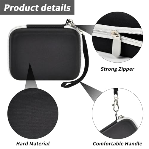 Grapsa Digital Camera Case for CAMKORY/for Kodak Pixpro/for VAHOIALD/for Sony DSCW800 830/ for Canon PowerShot 180 190. Vlogging Cameras Storage Holder for Accessories (Box Only)-Black - Image 4