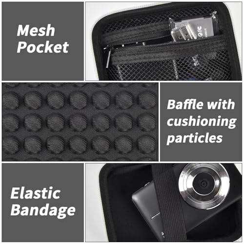 Grapsa Digital Camera Case for CAMKORY/for Kodak Pixpro/for VAHOIALD/for Sony DSCW800 830/ for Canon PowerShot 180 190. Vlogging Cameras Storage Holder for Accessories (Box Only)-Black - Image 3