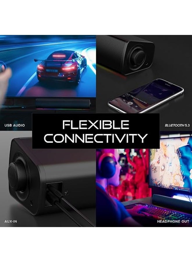 CREATIVE Sound Blaster GS3 (White) Compact RGB Gaming Soundbar with SuperWide technology, Powered via USB, Bluetooth 5.4, Headphone-out port, For PC and Mac - Image 2