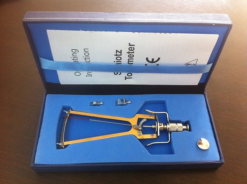 Kashsurg Schiotz Tonometer, Original with 3 Weights & Plunger in Plastic Case.Blue - Image 1