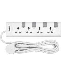 Generic "3-Way Extension Socket 13A – Child Safe, Extra Long Cord, Over Current Protection | Ideal for All Electronic Devices, White"  - Image 1
