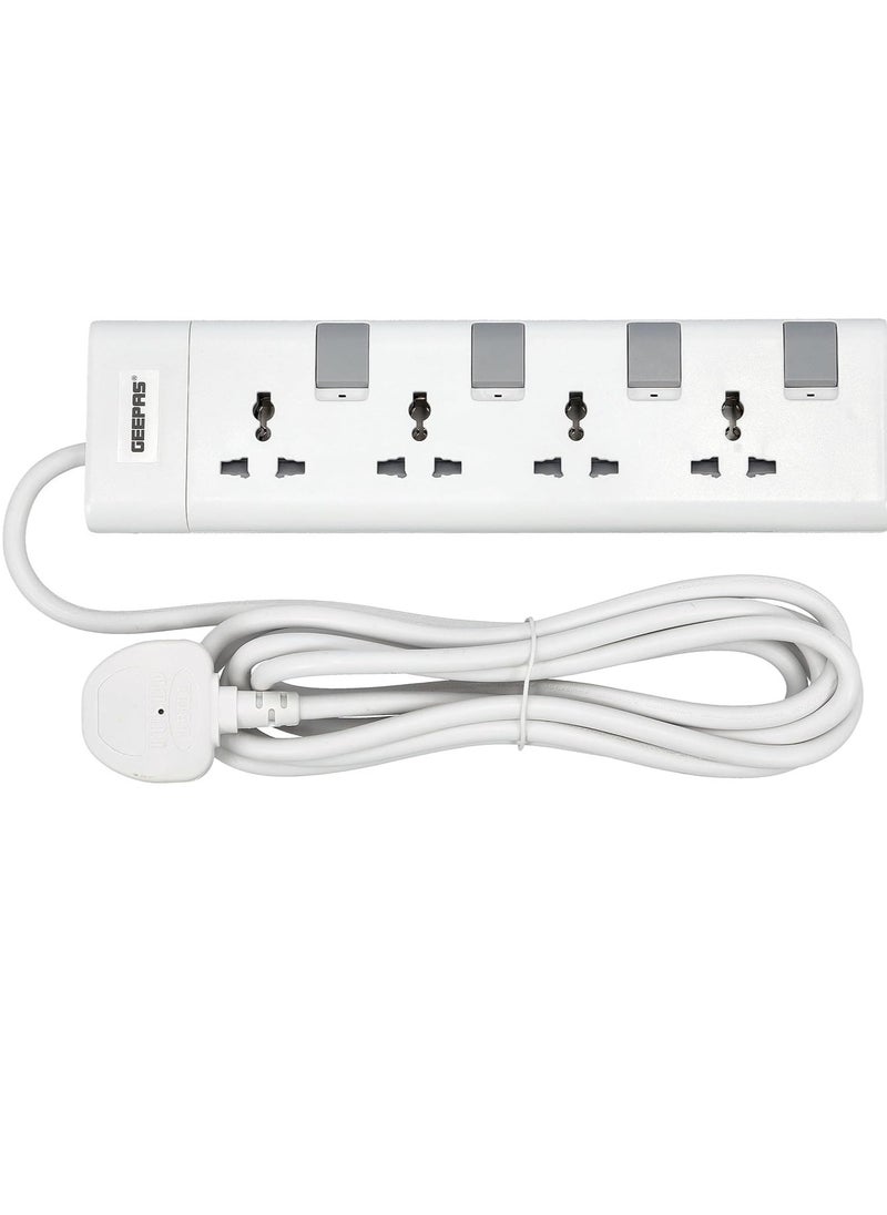 Generic "3-Way Extension Socket 13A – Child Safe, Extra Long Cord, Over Current Protection | Ideal for All Electronic Devices, White"  - Image 1