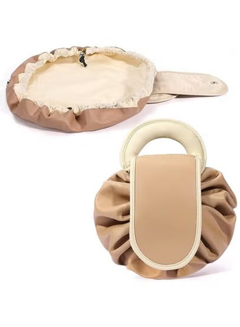 GT-Wheel Makeup Bag Drawstring Flat Lay Large Cosmetic Bag Travel Makeup Organization Case Suitable For Travel Gift And Daily Use - Image 1
