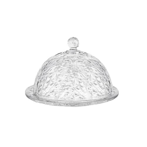 Incrizma Cup Cake Pan With Tiny Stand Display and Clear Dome Cover - Mini Cupcake Serving Platter Pallet Tray Glass Box (20 CM Diameter) - Image 1