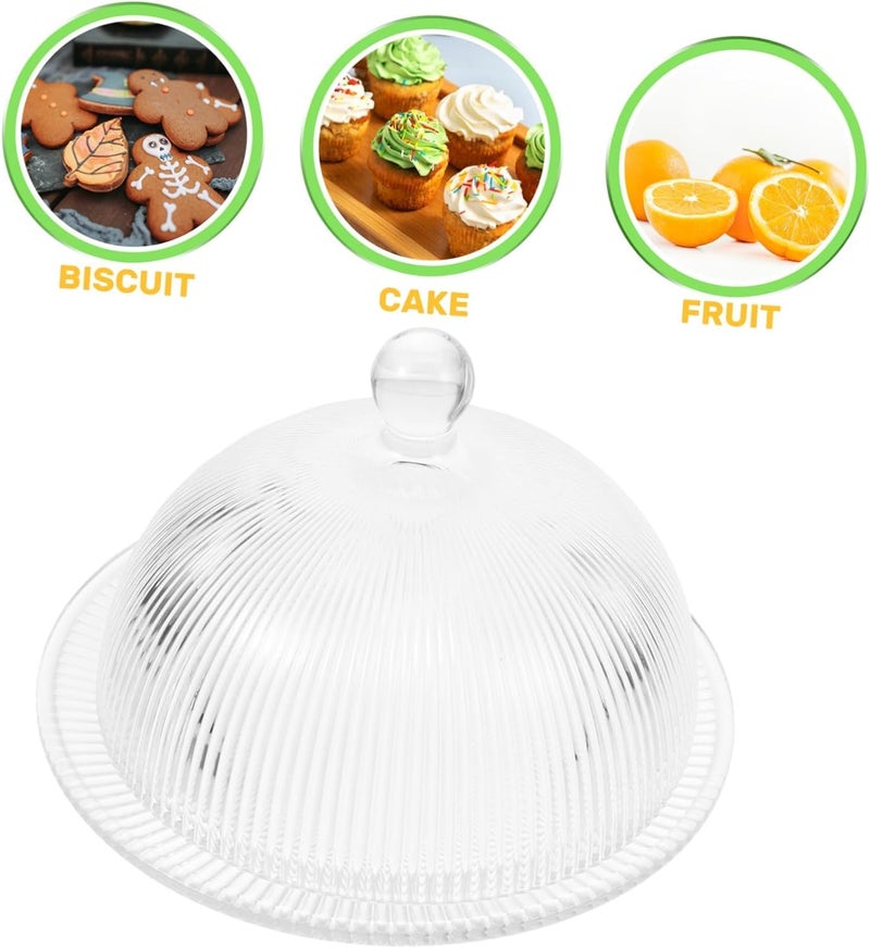 Incrizma Cup Cake Pan With Tiny Stand Display and Clear Dome Cover - Mini Cupcake Serving Platter Pallet Tray Glass Box (20 CM Diameter) - Image 4