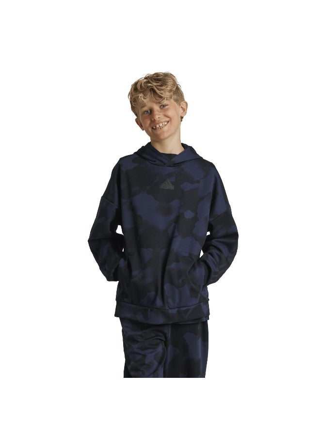 Adidas adidas J Fi Aop Hd Black Training Sweatshirts 7-8Y  - Image 3