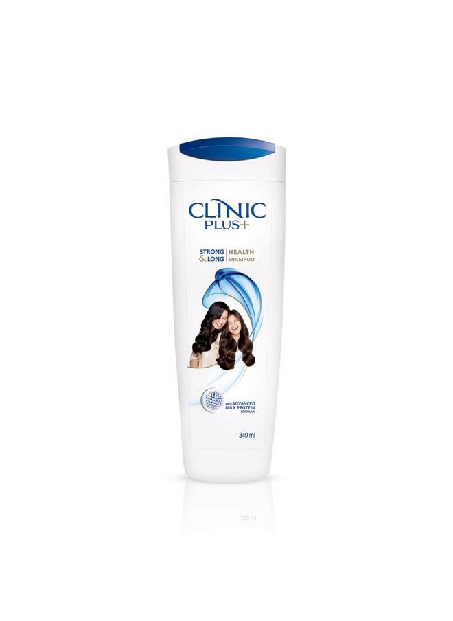 Clinic Plus Strong & Long Health Shampoo, With Milk Protein And Almond Oil For Hair Strengthening & Volume, 340 Ml  - Image 1