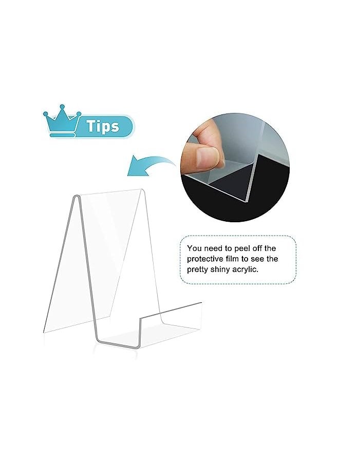 X spring - Clear Acrylic Display Stand 6 Pack Acrylic Book Stand 14.5 Cm Book Display Stand Clear Display Stand For Displaying Picturesbooks Music Sheets Notebooks Cds Etc A - Image 1