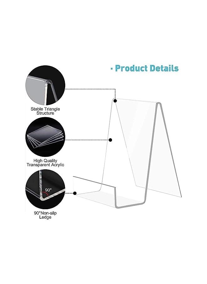 X spring - Clear Acrylic Display Stand 6 Pack Acrylic Book Stand 14.5 Cm Book Display Stand Clear Display Stand For Displaying Picturesbooks Music Sheets Notebooks Cds Etc A - Image 1