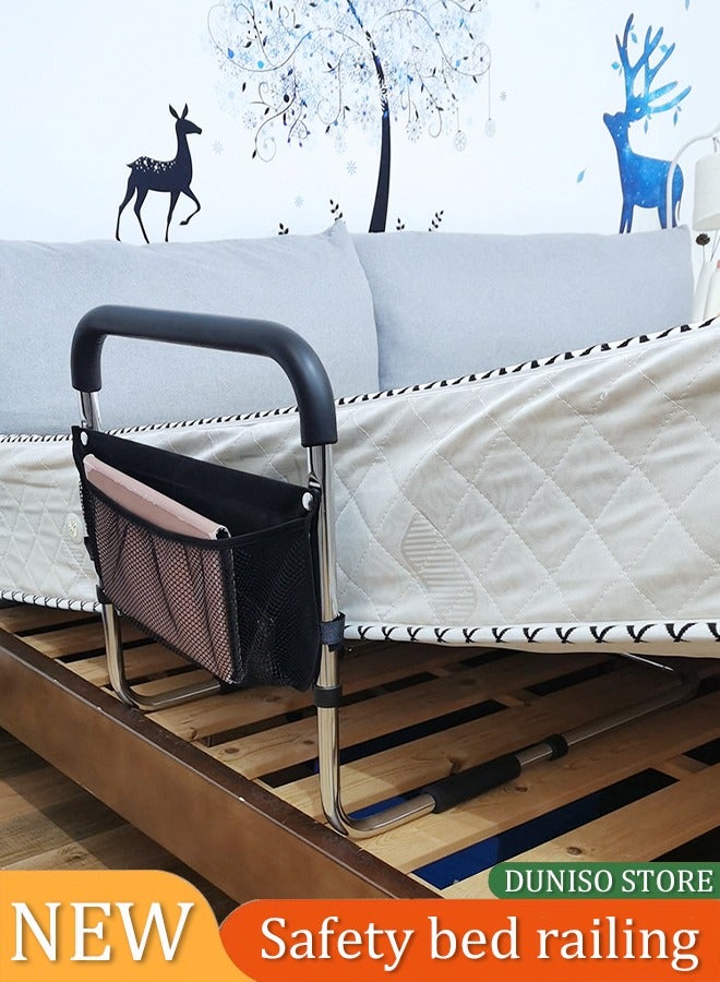 DUNISO Bed Assist Rails for Elderly Adults，Adjustable Bed Support Rails for Seniors & Patients，Fall Prevention Bedside Handrail Get Up Assist Device with Storage Bag and Fixing Strap - Image 1
