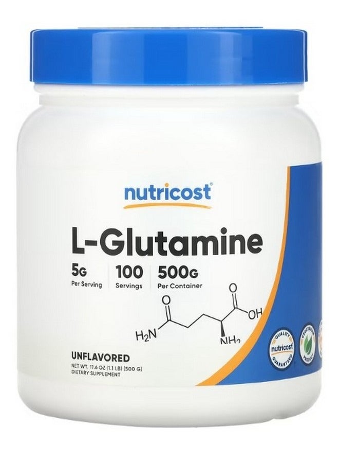 L Glutamine Unflavored 17.6 oz 500 g - Image 1
