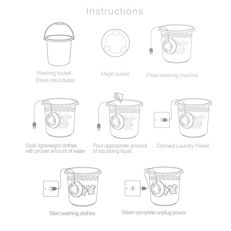 Lixada 2in1 Mini Washing Machine Portable Personal Rotating Ultrasonic Turbine Washer with USB Cable Convenient for Travel Home Business Trip (B) - Image 3