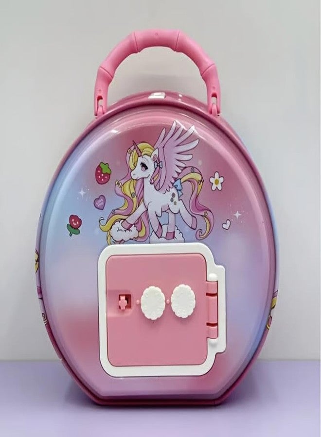 CHIRANSI Cute Cartoon Creative Portable Piggy Bank | Money Saving Box with Combination Lock | Mini Coin Bank Gifts for Boys and Girls, Best Return Gifts for Kids (Pack of 1) (Unicorn - Purple) - Image 3
