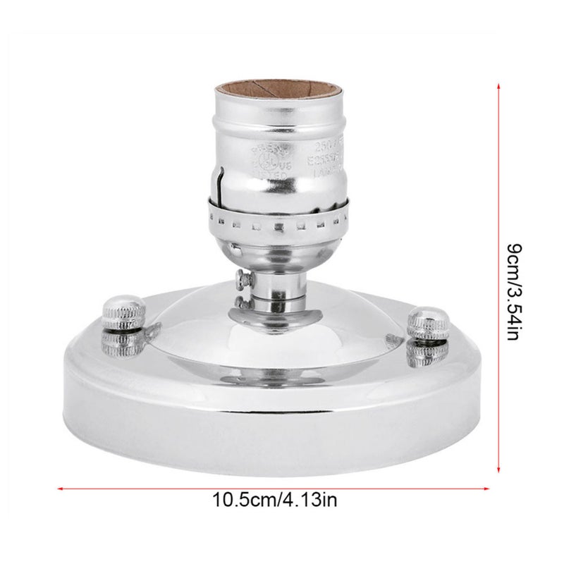 E26/E27 Vintage Industrial Ceiling/Wall Light Base Holder Pendant Bulb Lamp Screw Socket Silver - Image 4