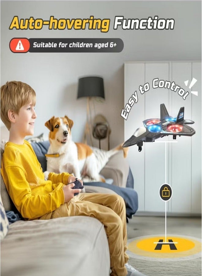 RC Airplane, 2.4GHz Remote Controlled Airplane, L0712 4 Channel Remote Control Airplane, Remote Controlled Fighter Airplane, Aeroplane Toy with Coloured Lights, for Beginners, Children, Adults  - Image 3