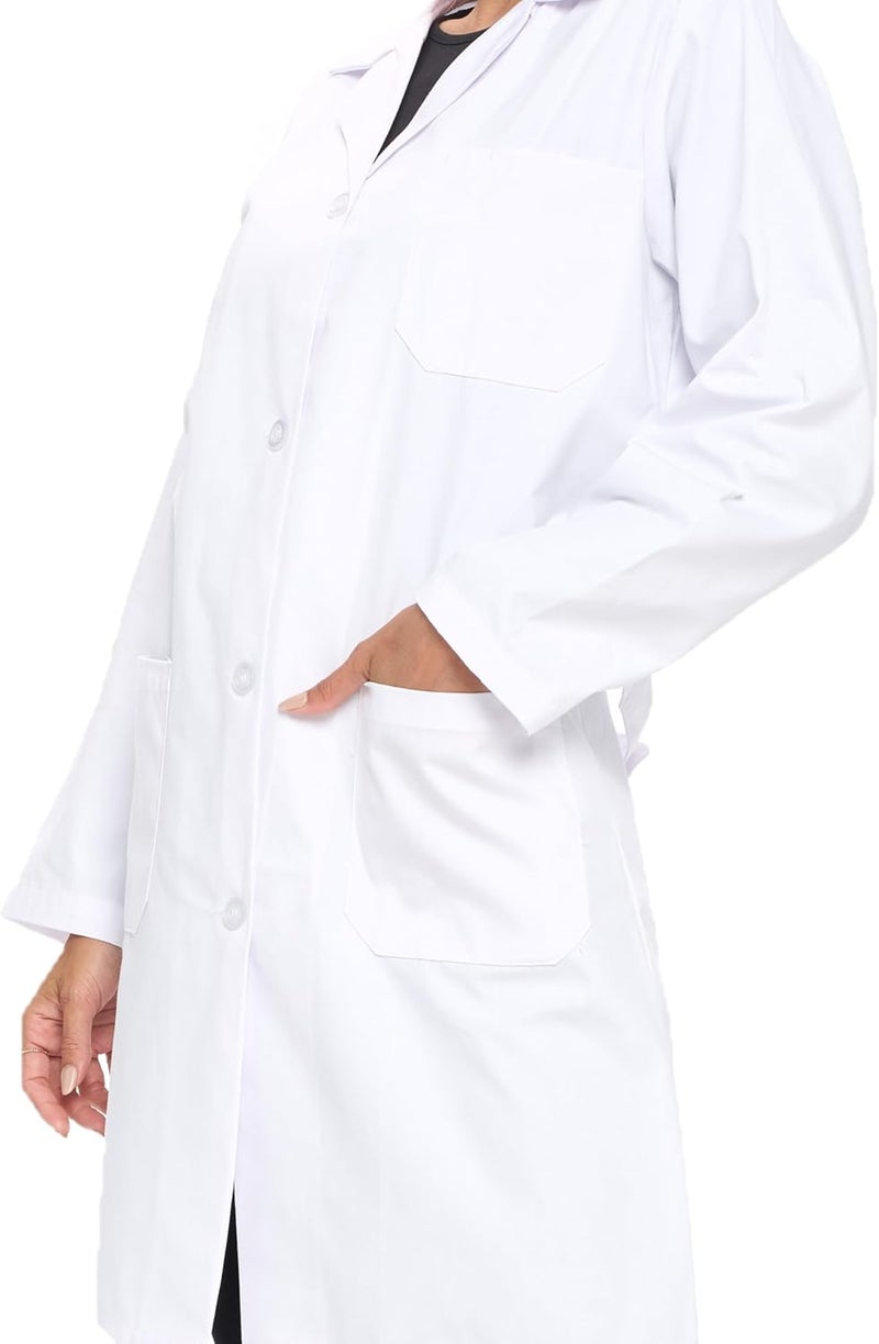 Natural Uniforms معطف مختبر بطول 40 بوصة للجنسين بأكمام طويلة معطف طبي احترافي - Image 1