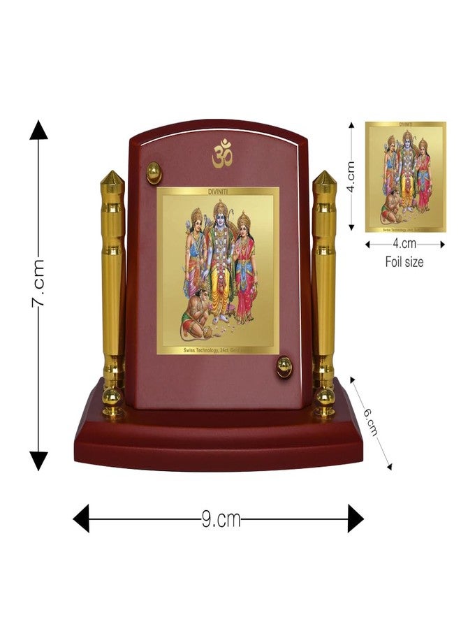 DIVINITI Ram Darbar God Idol Photo Frame for Car Dashboard, Table Décor|MDF 1B Wooden Frame, 24K Gold Plated Foil and Engraved Pillars of Brass|Idol for Pooja, Gifts Items (7X 9CM) - Image 4