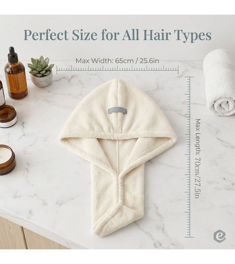 Thickened White Wide Tail Large Hair Drying Cap Super Absorbent Quick Dry Hair Towel Wrap For Women - Image 4