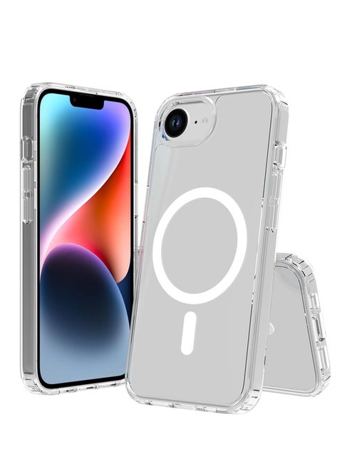 Compatible with iPhone 16E Case, Mil-Grade Drop Tested Shockproof Anti-Scratch Clear Magnetic Phone Case for iPhone 16E Case (Clear)