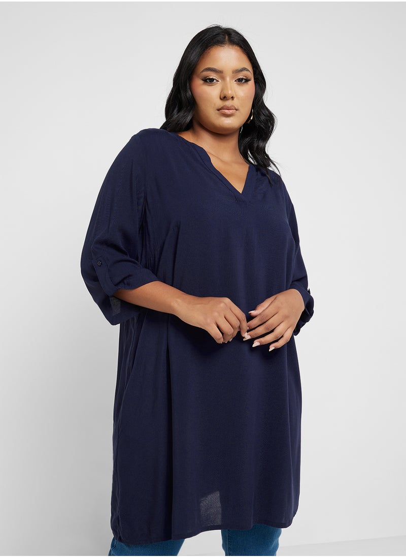 Only Carmakoma - Floral Print Knitted Tunic - Image 1