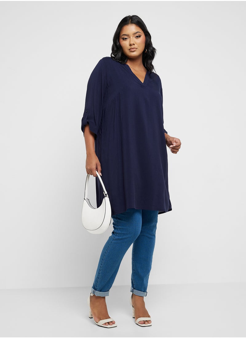Only Carmakoma - Floral Print Knitted Tunic - Image 1