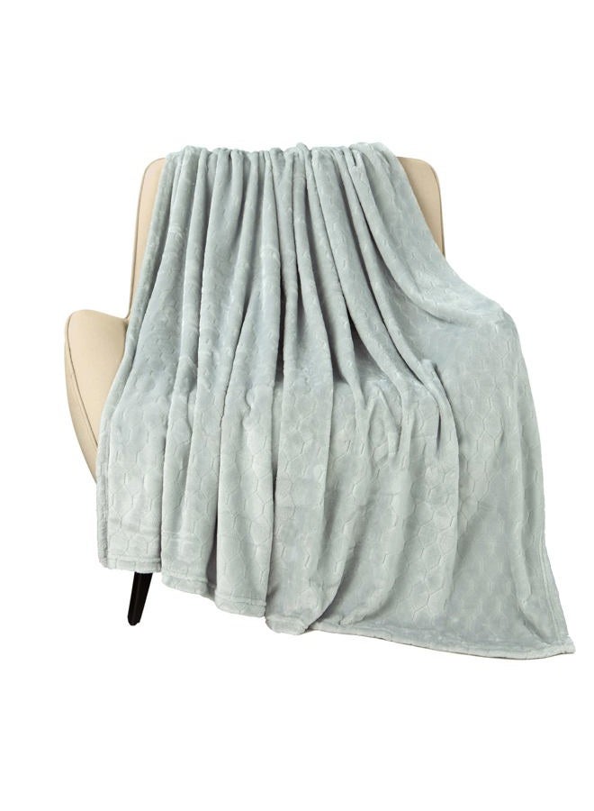 TOONOW Fleece Blanket Textured Fuzzy Plush Throw Blanket Twin Size 60" x 80", Super Soft Fluffy Bed Blanket Geometric Pattern Comfy Microfiber Flannel Blankets for Couch, Bed, Sofa, Mirage Gray - Image 1
