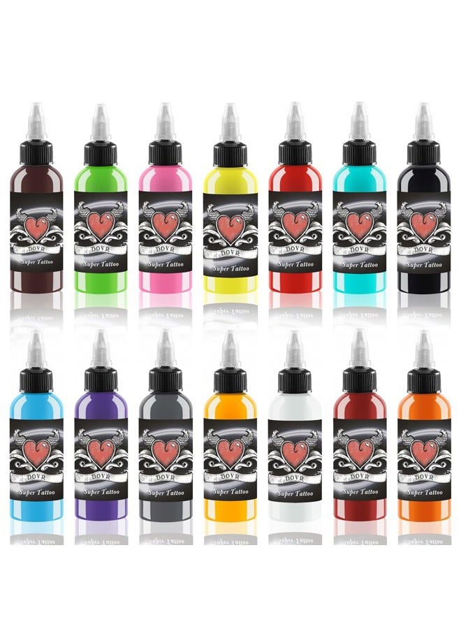 BAODELI Tattoo Ink Set,14Pcs Tattoo Ink 1oz 30ml/Bottle for 3D Makeup Beauty Skin Body Art,Tattoo Inks Pigment Kit for Professionals and Beginners Use (14 Colors,Black,Red,White ect) - Image 2