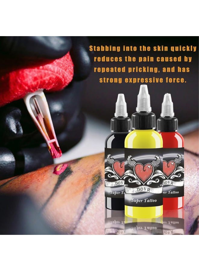 BAODELI Tattoo Ink Set,14Pcs Tattoo Ink 1oz 30ml/Bottle for 3D Makeup Beauty Skin Body Art,Tattoo Inks Pigment Kit for Professionals and Beginners Use (14 Colors,Black,Red,White ect) - Image 4