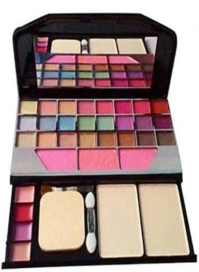 Women's & Girl's TYA Fashion 6155 Multicolour Makeup Kit and 5 Pink Makeup Brushes Set, 6 Sponges Pack and 1 36H Waterproof Liquid Eyeliner - (Pack of 13) - Image 2
