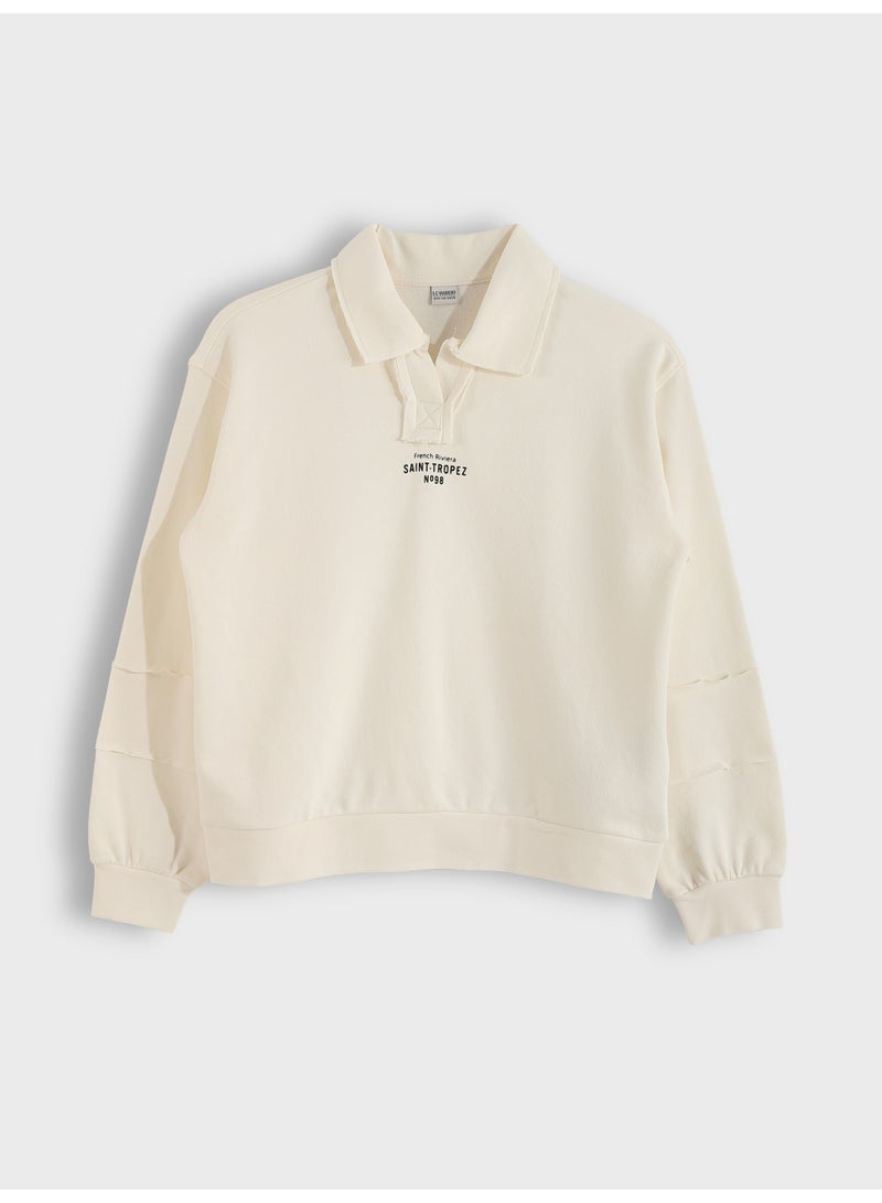 LC WAIKIKI Polo Neck Girls' Sweatshirt - Image 1