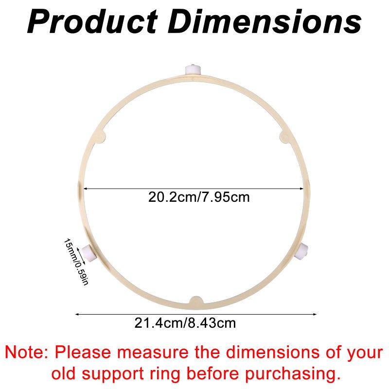 Penitue 8.5in/21.5cm Microwave Turntable Support Ring, Microwave Tray Plate Roller Replacement Accessories Compatible with GE Samsung Frigidaire WB06X10625 WB06X10818 DE92-90495A 5304464115 5304509438 - Image 2