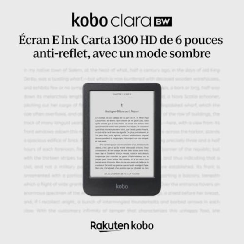 قارئ إلكتروني Clara BW مزود بشاشة لمس خالية من الوهج مقاس 6 بوصات، وComfortLight PRO، والوضع المظلم، ودعم الكتب الصوتية، وتصميم مقاوم للماء، وسعة تخزين 16 جيجابايت مثالية للقراءة في الداخل أو الخارج، أسود - Image 2