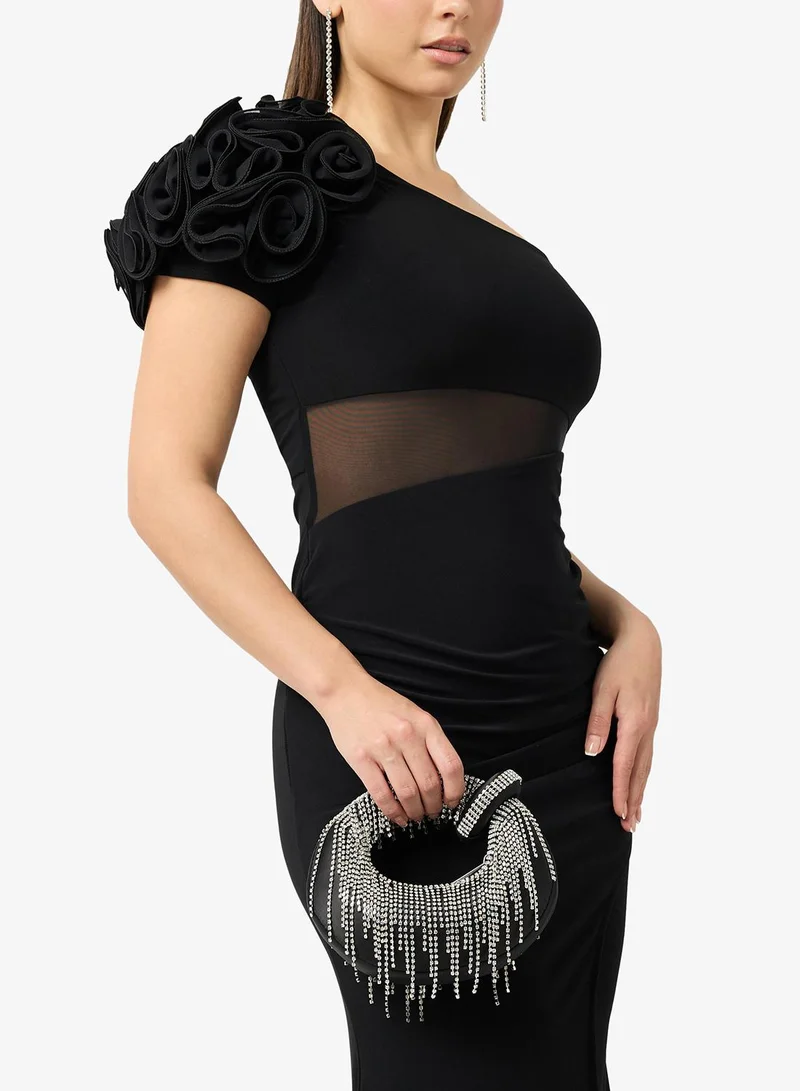 JW PEI Abacus satin  artificial crystal mini top handle bag