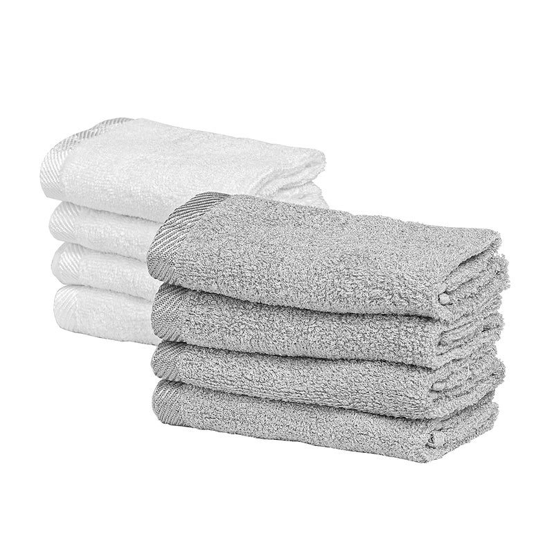 Sweet Child 8-Pack Baby Washcloths -Super Soft Rayon,Wash Cloths for Newborn,Infants and Kids, Bath Baby Towels, for Body and Face (Grey/White) - Image 2